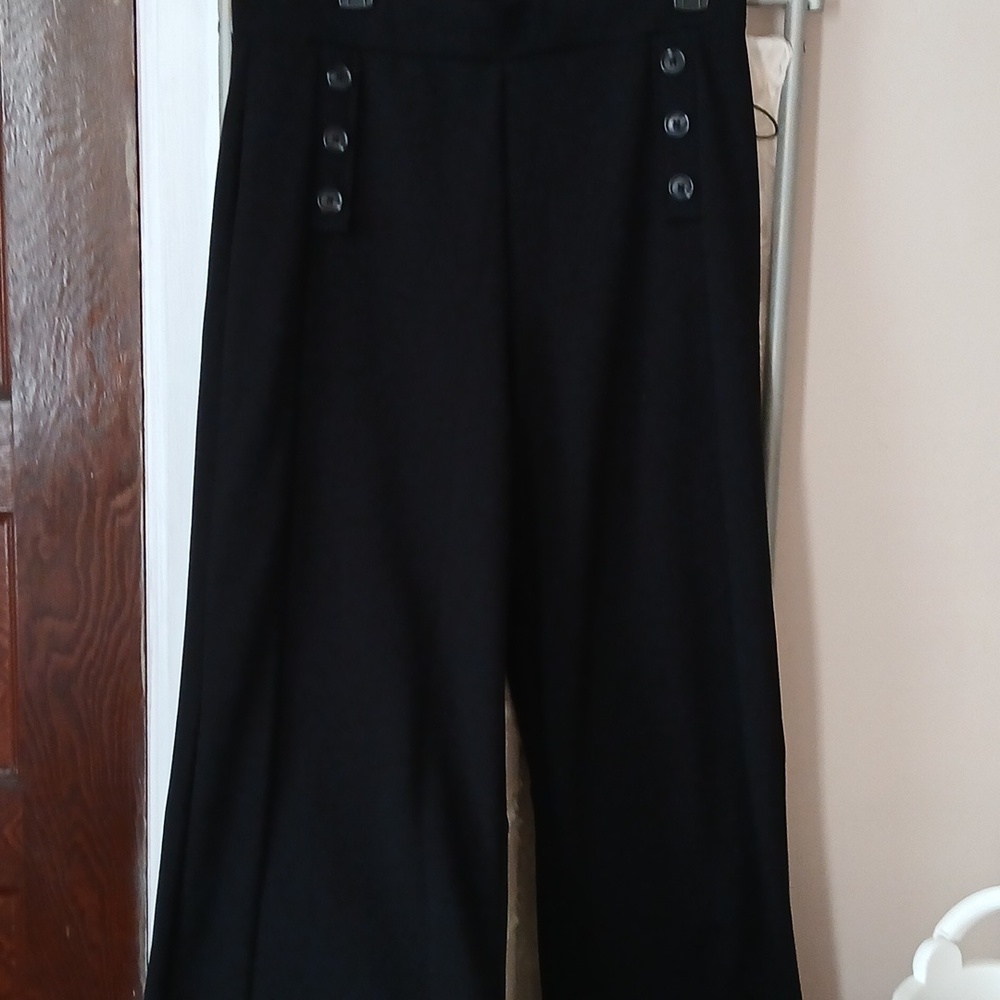 New Loft L Petites Bkack Wide Leg Pants - Picture 7 of 10
